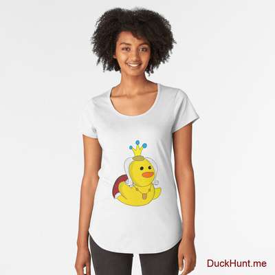Royal Duck White Premium Scoop T-Shirt (Front printed) image