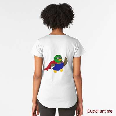 Alive Boss Duck White Premium Scoop T-Shirt (Back printed) image