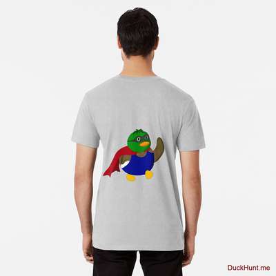 Alive Boss Duck Heather Grey Premium T-Shirt (Back printed) image