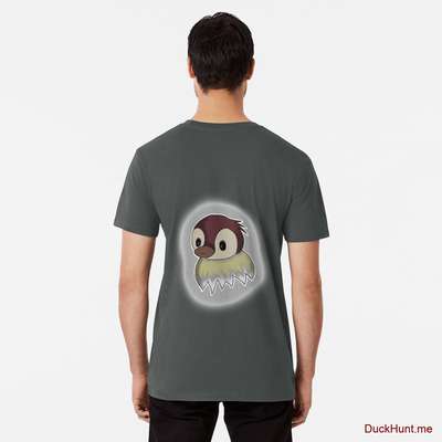 Ghost Duck (foggy) Dark Grey Premium T-Shirt (Back printed) image