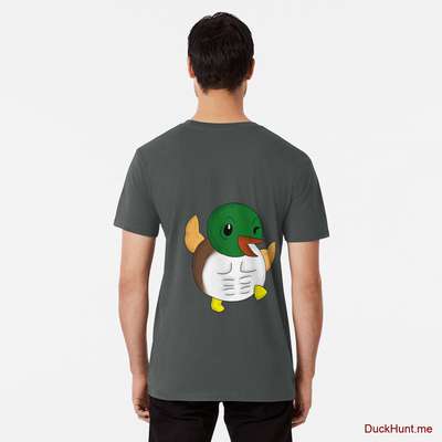 Super duck Dark Grey Premium T-Shirt (Back printed) image