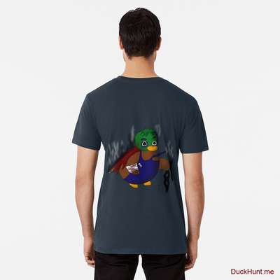 Dead Boss Duck (smoky) Navy Premium T-Shirt (Back printed) image