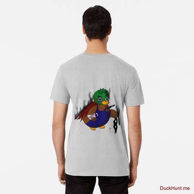 Dead Boss Duck (smoky) Heather Grey Premium T-Shirt (Back printed) image