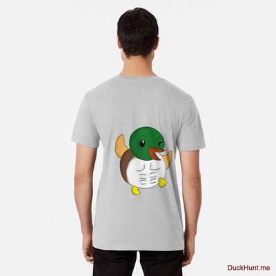 Super duck Heather Grey Premium T-Shirt (Back printed) image