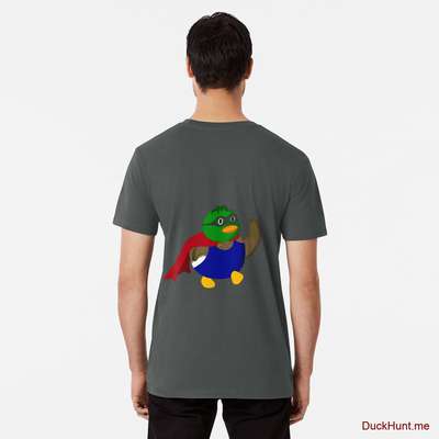Alive Boss Duck Dark Grey Premium T-Shirt (Back printed) image