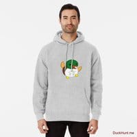 Super duck Heather Grey Pullover Hoodie (Front printed)