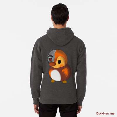 Mechanical Duck Charcoal Heather Pullover Hoodie (Back printed) image