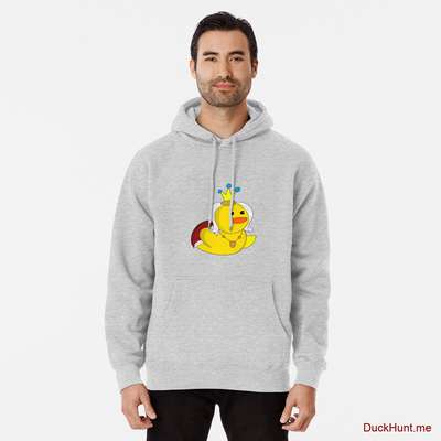 Royal Duck Heather Grey Pullover Hoodie (Front printed) image