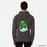 Baby duck Charcoal Heather Pullover Hoodie (Back printed)