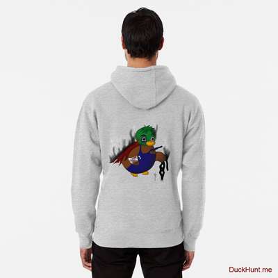Dead Boss Duck (smoky) Heather Grey Pullover Hoodie (Back printed) image