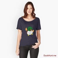 Super duck Navy Relaxed Fit T-Shirt (Front printed)