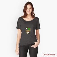 Kamikaze Duck Charcoal Heather Relaxed Fit T-Shirt (Front printed)