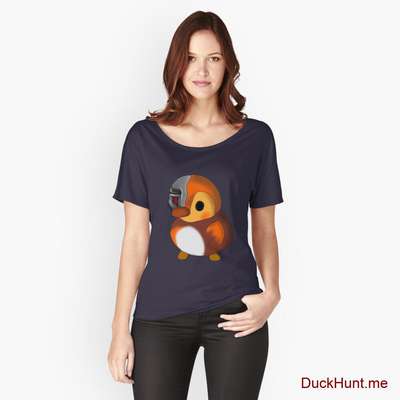 Mechanical Duck Navy Relaxed Fit T-Shirt (Front printed) image