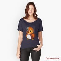 Mechanical Duck Navy Relaxed Fit T-Shirt (Front printed)