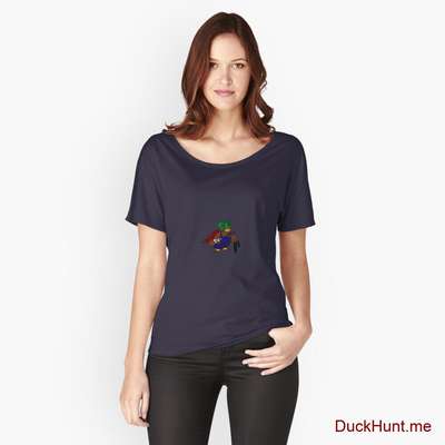 Dead DuckHunt Boss (smokeless) Navy Relaxed Fit T-Shirt (Front printed) image