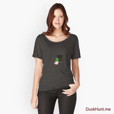 Prof Duck Charcoal Heather Relaxed Fit T-Shirt (Front printed) image