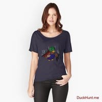 Dead Boss Duck (smoky) Navy Relaxed Fit T-Shirt (Front printed)