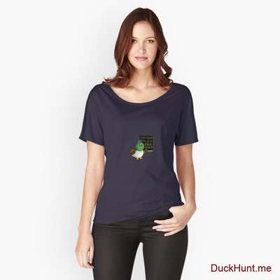 Prof Duck Navy Relaxed Fit T-Shirt (Front printed) image