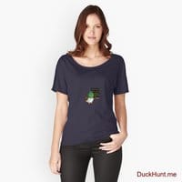 Prof Duck Navy Relaxed Fit T-Shirt (Front printed)