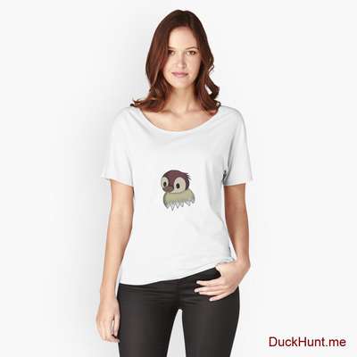 Ghost Duck (fogless) White Relaxed Fit T-Shirt (Front printed) image