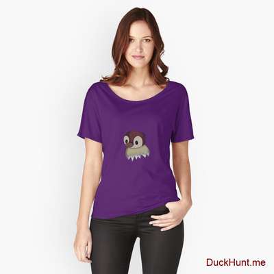 Ghost Duck (fogless) Purple Relaxed Fit T-Shirt (Front printed) image