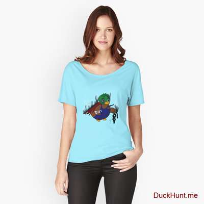 Dead Boss Duck (smoky) Turquoise Relaxed Fit T-Shirt (Front printed) image