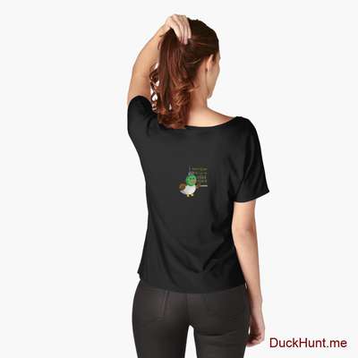 Prof Duck Black Relaxed Fit T-Shirt (Back printed) image