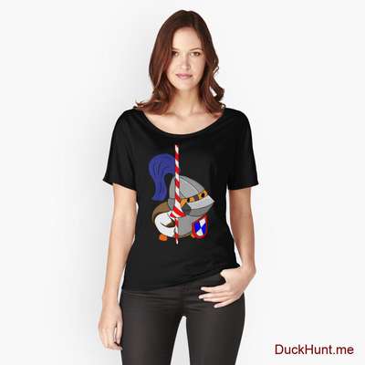 Armored Duck Black Relaxed Fit T-Shirt (Front printed) image