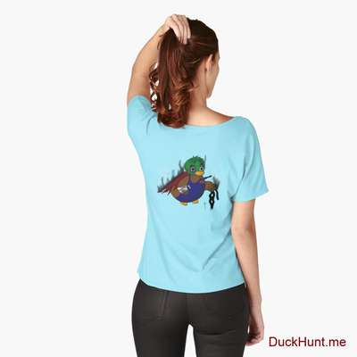 Dead Boss Duck (smoky) Turquoise Relaxed Fit T-Shirt (Back printed) image