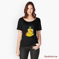 Royal Duck Black Relaxed Fit T-Shirt (Front printed)