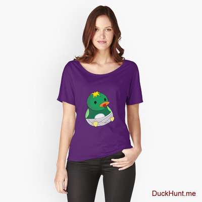 Baby duck Purple Relaxed Fit T-Shirt (Front printed) image