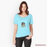 Ghost Duck (fogless) Turquoise Relaxed Fit T-Shirt (Front printed)