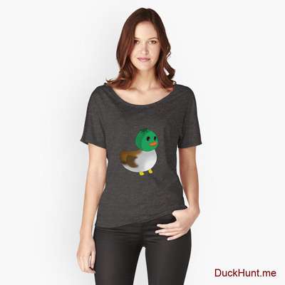 Normal Duck Charcoal Heather Relaxed Fit T-Shirt (Front printed) image