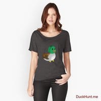 Normal Duck Charcoal Heather Relaxed Fit T-Shirt (Front printed)