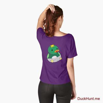 Baby duck Purple Relaxed Fit T-Shirt (Back printed) image