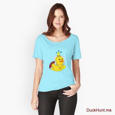 Royal Duck Turquoise Relaxed Fit T-Shirt (Front printed) image