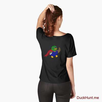 Alive Boss Duck Black Relaxed Fit T-Shirt (Back printed) image