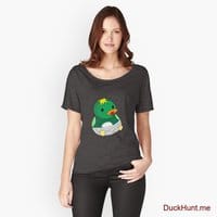 Baby duck Charcoal Heather Relaxed Fit T-Shirt (Front printed)