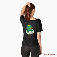 Baby duck Black Relaxed Fit T-Shirt (Back printed)