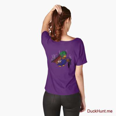 Dead Boss Duck (smoky) Purple Relaxed Fit T-Shirt (Back printed) image