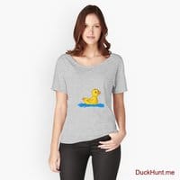 Plastic Duck Heather Grey Relaxed Fit T-Shirt (Front printed)