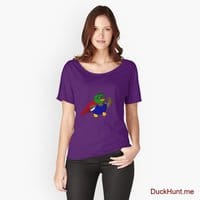 Alive Boss Duck Purple Relaxed Fit T-Shirt (Front printed)