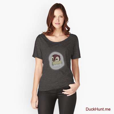 Ghost Duck (foggy) Charcoal Heather Relaxed Fit T-Shirt (Front printed) image