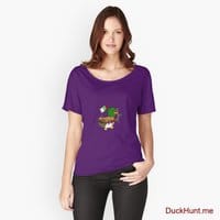 Kamikaze Duck Purple Relaxed Fit T-Shirt (Front printed)