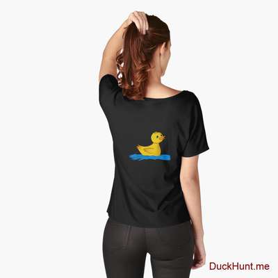 Plastic Duck Black Relaxed Fit T-Shirt (Back printed) image