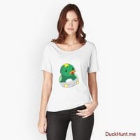 Baby duck White Relaxed Fit T-Shirt (Front printed)