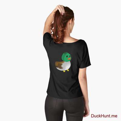 Normal Duck Black Relaxed Fit T-Shirt (Back printed) image