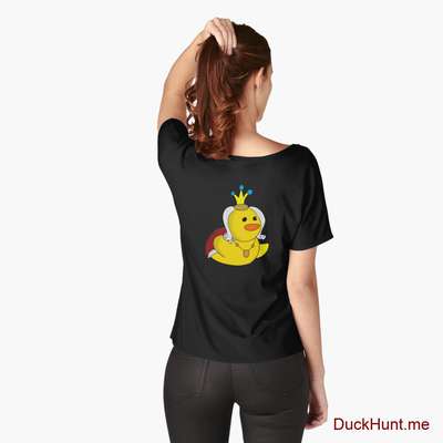 Royal Duck Black Relaxed Fit T-Shirt (Back printed) image