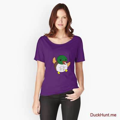 Super duck Purple Relaxed Fit T-Shirt (Front printed) image