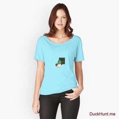 Prof Duck Turquoise Relaxed Fit T-Shirt (Front printed) image